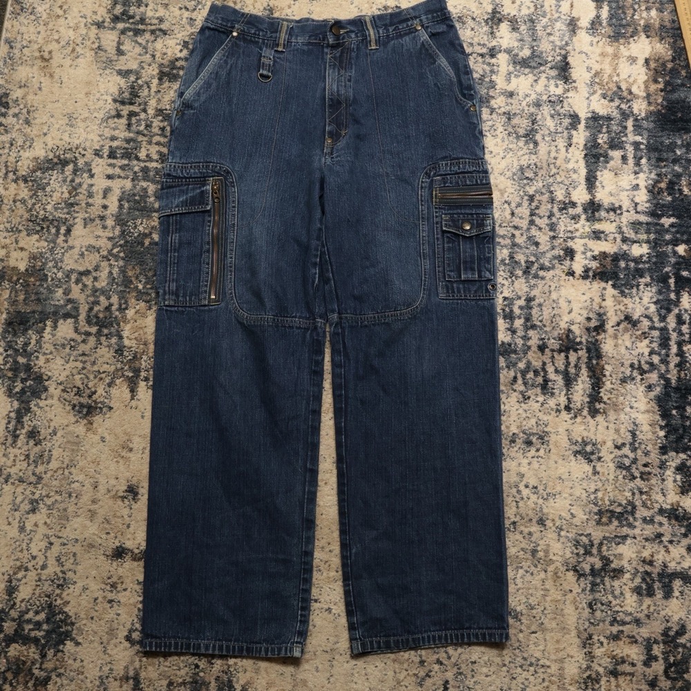 ENYCE type E -96 Pants Mens 34 Cargo Workwear Hip Hop Wide Leg Y2K Denim